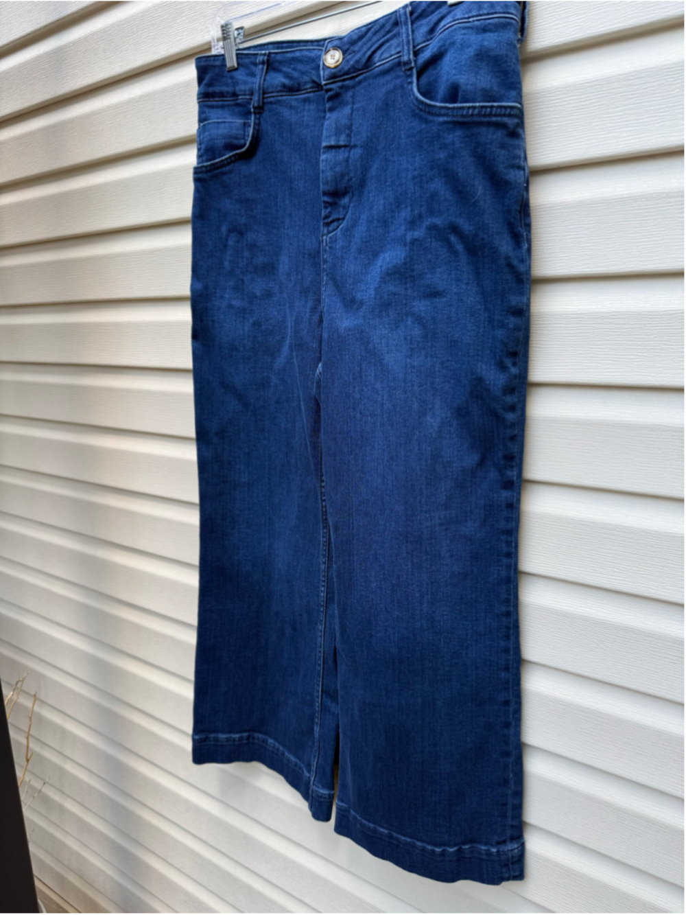 Anthropologie Pilcro The Skipper Jeans 31 High Rise Crop Wide Leg Stretch Denim - Picture 3 of 8